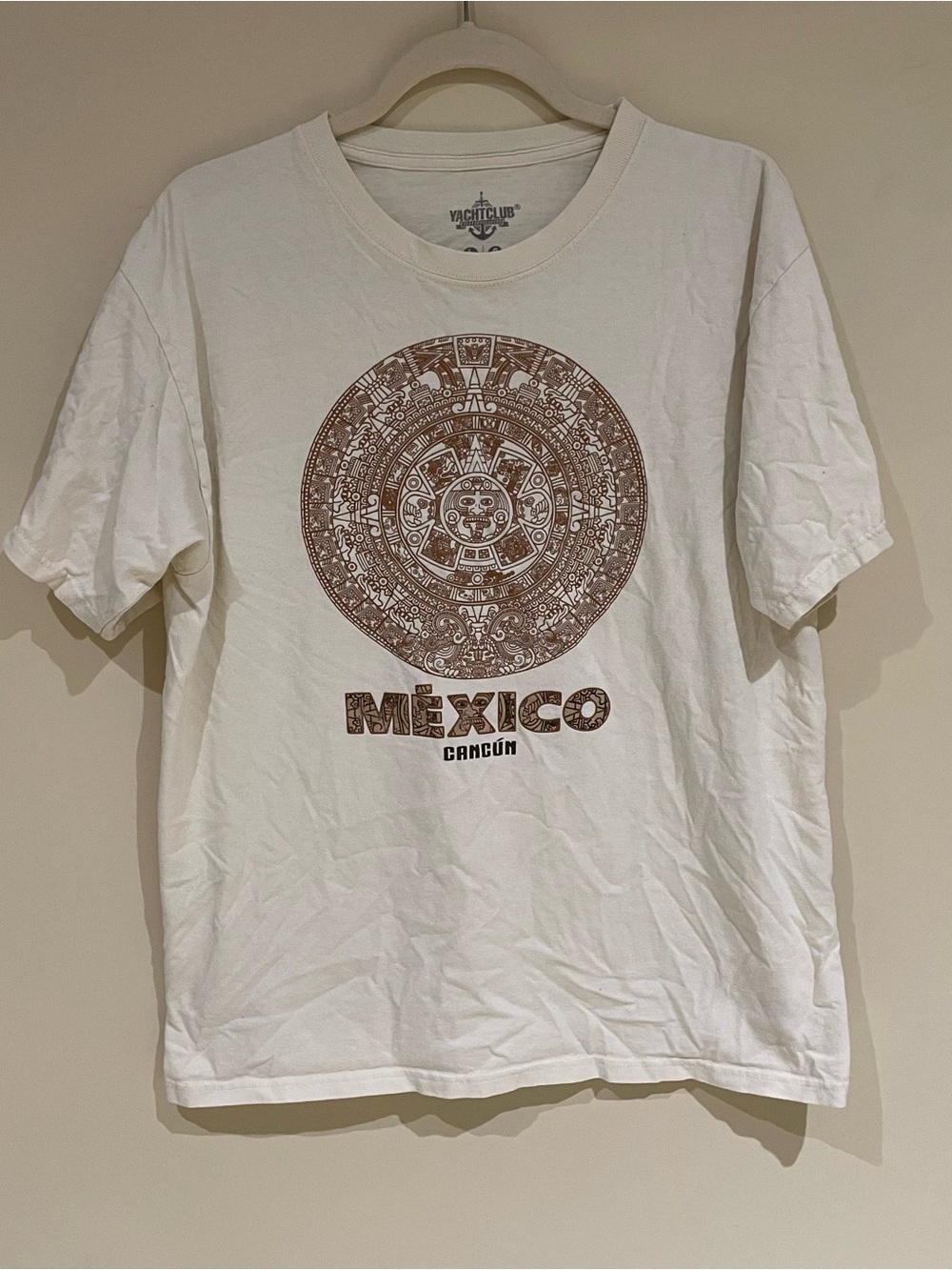 ⭐️Asphalt Yacht Club White Tee with Brown Aztec Graphic⭐️